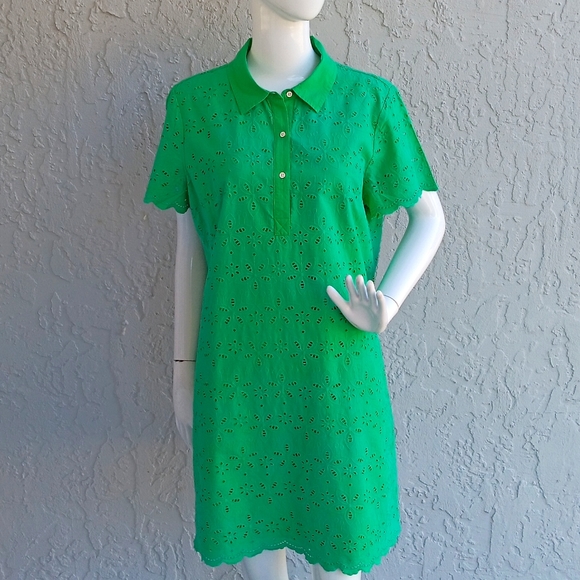 CROWN & IVORY LADIES PURE COTTON GREEN FLORAL DRESS (MIDI) - Picture 5 of 17